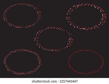 Little Hearts in Oblong Shape Frames Background. Vector Illustration Frame with Space for Text. Romantic Scattered Hearts Texture. Design for Valentine's Day, Anniversary, Weddings, and Mother's Day.