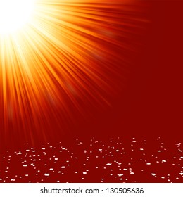 Little hearts on red and light. EPS 8 vector file included