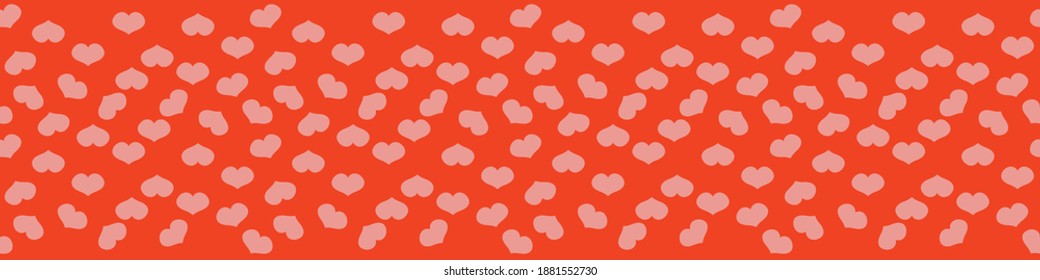 Little hearts vector border print. Surface print design for embellishing cards, posters, stationery, scrapbook paper, gift wrap, home decor, wallpaper, textiles, and packaging.