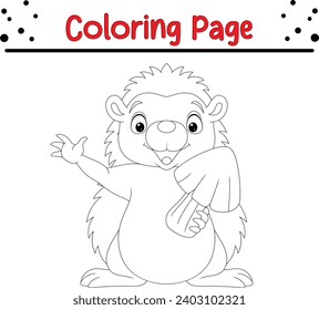 little hedgehog coloring page for children