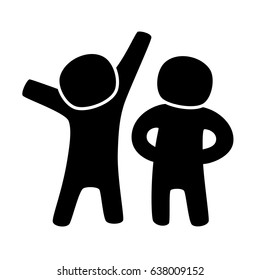 Little helpers, best friends, twin brothers, minimalist style, isolated, vector