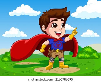 Der kleine Held mit rotem Kap