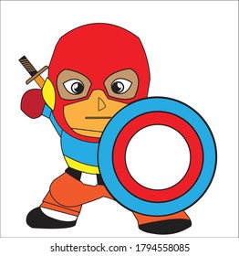 
the little hero in the red mask