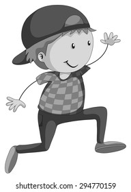 Little hiphop boy with a cap jumping up