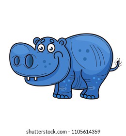 Little hippopotamus. Cartoon
