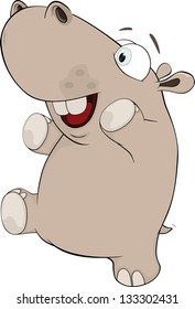 Little hippopotamus. Cartoon