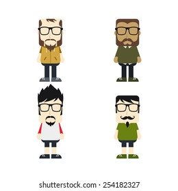little hipster guy set