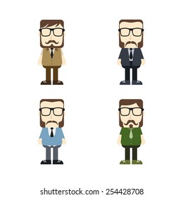 little hipster guy set