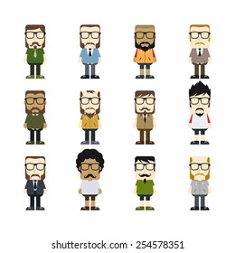 little hipster guy set