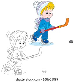 Little hockey player