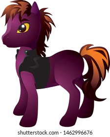 little horse dressed as a rocker