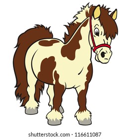 little horse,pony,cartoon vector picture isolated on white background,children illustration,single image for little kids