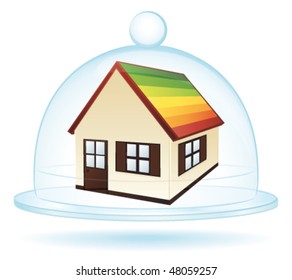 Little house protected icon. Vector illustration.