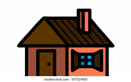 Little House Vector Stock Vector (Royalty Free) 597319403 | Shutterstock