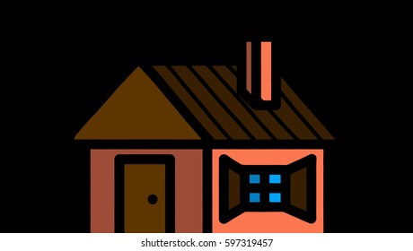 Little House Vector Stock Vector (Royalty Free) 597319457 | Shutterstock