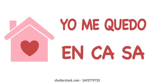 There’s a little house with a word Stay At Home in Spanish inside. It’s a sign following the COVID-19 campaign, stay at home campaign. Protective yourself and other by stay at home.