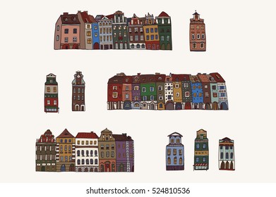 little houses vector set