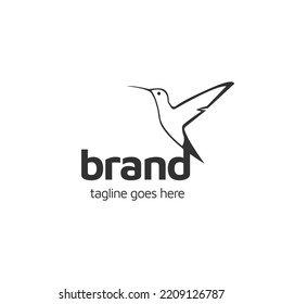 little hummingbird. Bird logo design for company, business, brand, store, online shop or website. Vector Illustration EPS 10