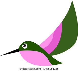 Little hummingbird, illustration, vector on white background