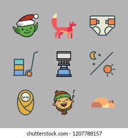little icon set. vector set about day, hamster, fox and cooking icons set.