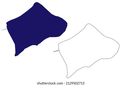 Little Inagua island (Commonwealth of The Bahamas, Cenrtal America, Caribbean islands) map vector illustration, scribble sketch Little Inagua map