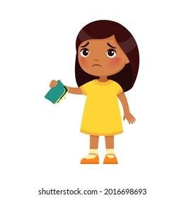 Little Indian Girl Looks Shows Her Stock Vector (Royalty Free ...