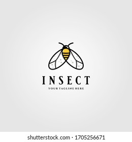 Little Insect Flies or bee logo vector illustration design