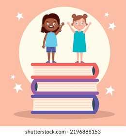 little interracial girls reading books