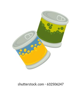Little iron plastic banks with emblem of peas and corn