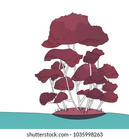Little island with trees vector illustration