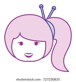 little japanese doll head kawaii character