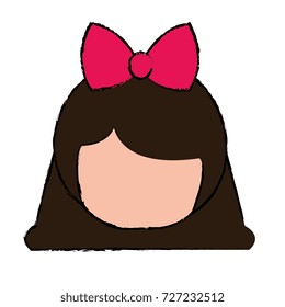 little japanese doll head kawaii character