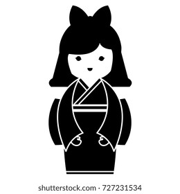 little japanese doll kawaii character