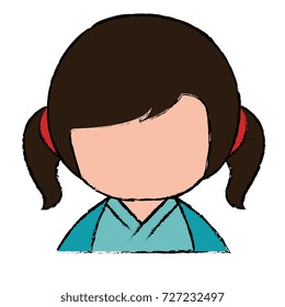 little japanese doll kawaii character