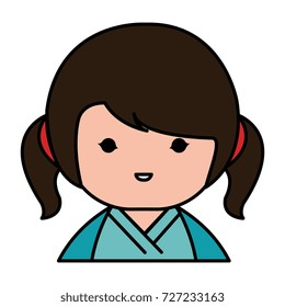 little japanese doll kawaii character