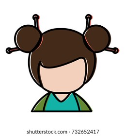 little japanese doll kawaii character
