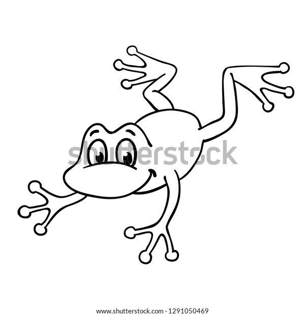 frog jumping line drawing