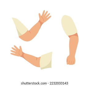 Little Kid Arms and Hand Constructor in Sleeve Vector Set