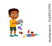 little kid with bad behavior do littering