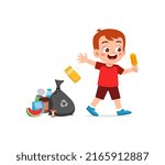 little kid with bad behavior do littering