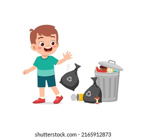 Little Kid Bad Behavior Do Littering Stock Vector (Royalty Free ...