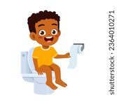 little kid brush teeth and feel happy