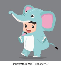 little kid characters in elephant costume