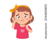 little kid crying and feeling sad