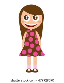 little kid cute character vector illustration design