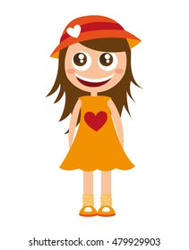 little kid cute character vector illustration design