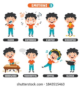 Little Kid With Different Emotions