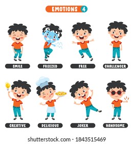 Little Kid With Different Emotions