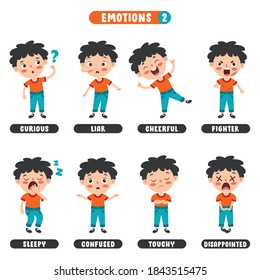 Little Kid With Different Emotions