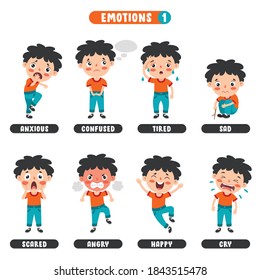 Little Kid With Different Emotions